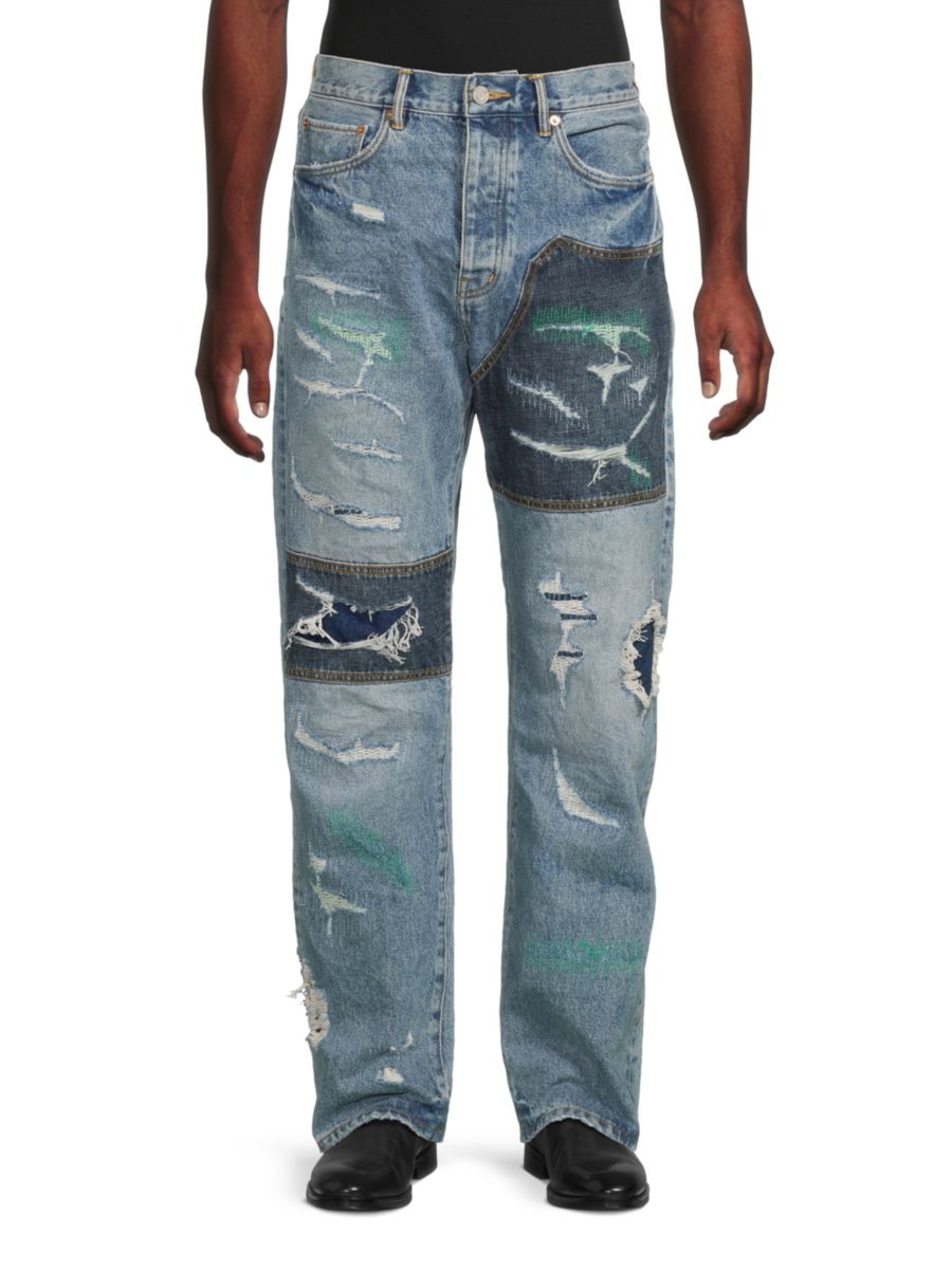 Джинсы свободного кроя с выцветшими и потертыми вставками Purple Brand, цвет Full Repair
Джинсы свободного кроя с выцветшими и потертыми вставками Purple Brand, цвет Full Repair