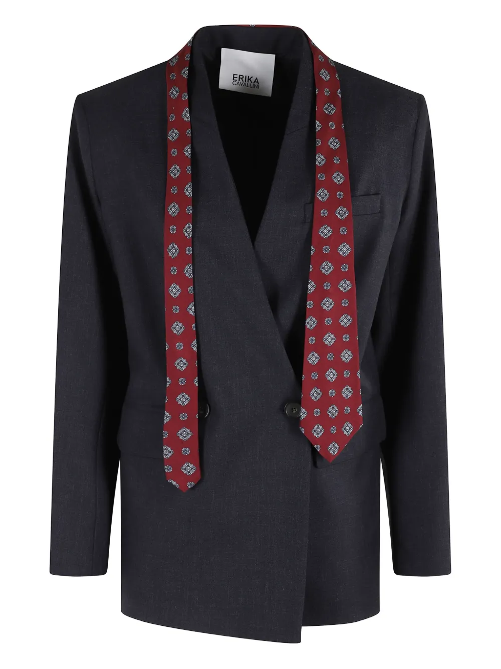 Шерстяной двубортный пиджак Erika Cavallini, синий
Шерстяной двубортный пиджак Erika Cavallini, синий
