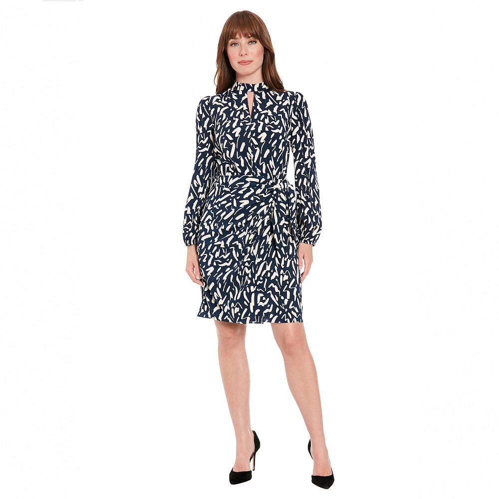 Женское платье с юбкой с запахом London Times и рукавами епископа, цвет Navy Cream
Женское платье с юбкой с запахом London Times и рукавами епископа, цвет Navy Cream