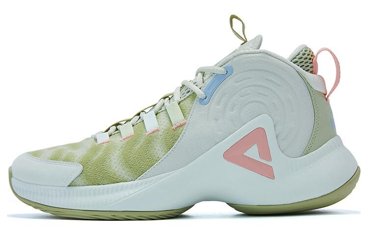 Баскетбольные кроссовки мужские средней высоты молочно-нефритовые/белые Peak 
Баскетбольные кроссовки мужские средней высоты молочно-нефритовые/белые Peak