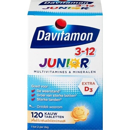 Davitamon Junior 3+ Жевательные витамины - Детские поливитамины - Мультифрукт - 120 таблеток
Davitamon Junior 3+ Жевательные витамины - Детские поливитамины - Мультифрукт - 120 таблеток
