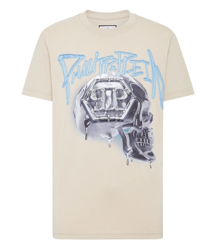 Футболка с круглым вырезом и черепом Philipp Plein, бежевый
Футболка с круглым вырезом и черепом Philipp Plein, бежевый