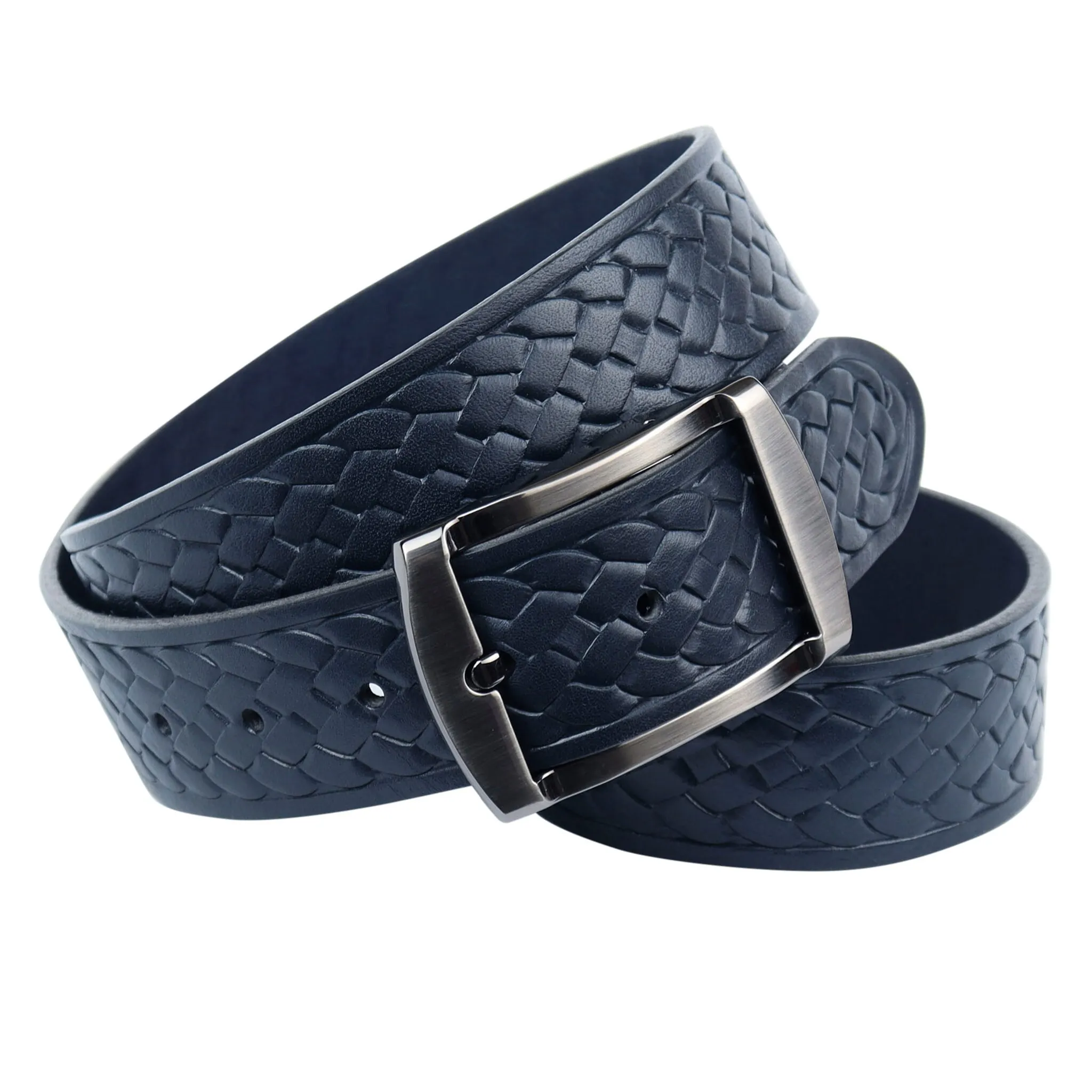 Ремень Anthoni Crown из натуральной кожи растительного дубления с плетеным тиснением, синий
Ремень Anthoni Crown из натуральной кожи растительного дубления с плетеным тиснением, синий