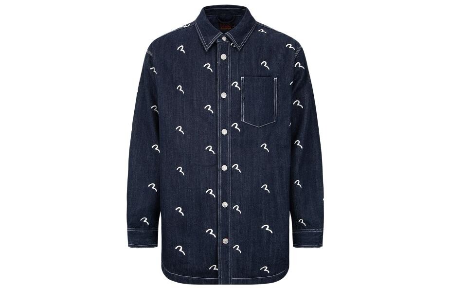 Рубашка унисекс деним синяя Evisu, синий
Рубашка унисекс деним синяя Evisu, синий