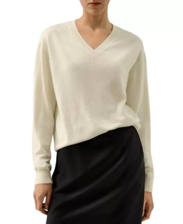 Детский кашемировый свитер с V-образным вырезом Lilysilk, белый
Детский кашемировый свитер с V-образным вырезом Lilysilk, белый