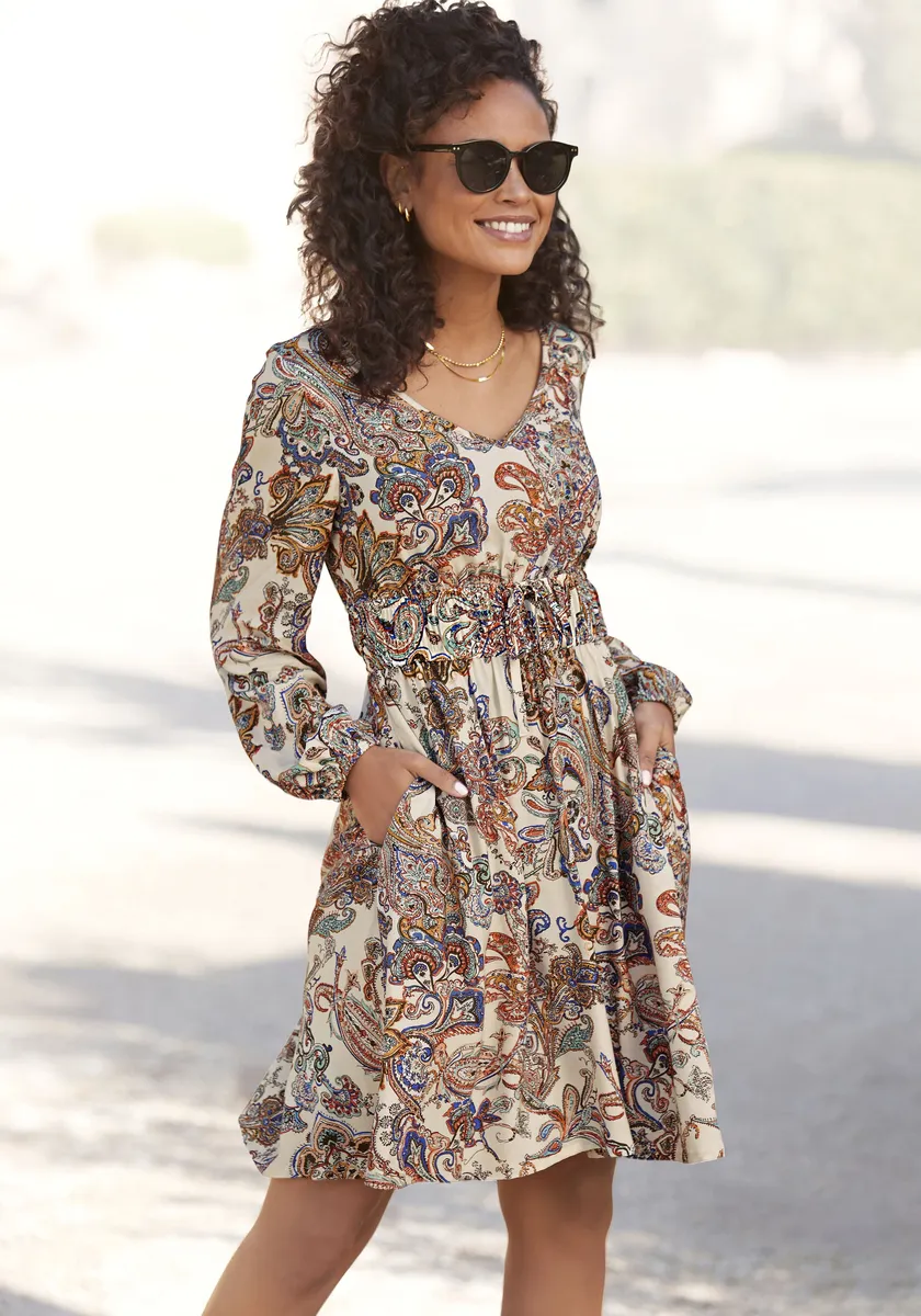 Летнее платье с длинным рукавом и карманами с принтом пейсли Vivance, повседневное платье, цвет Bunt Bedruckt
Летнее платье с длинным рукавом и карманами с принтом пейсли Vivance, повседневное платье, цвет Bunt Bedruckt