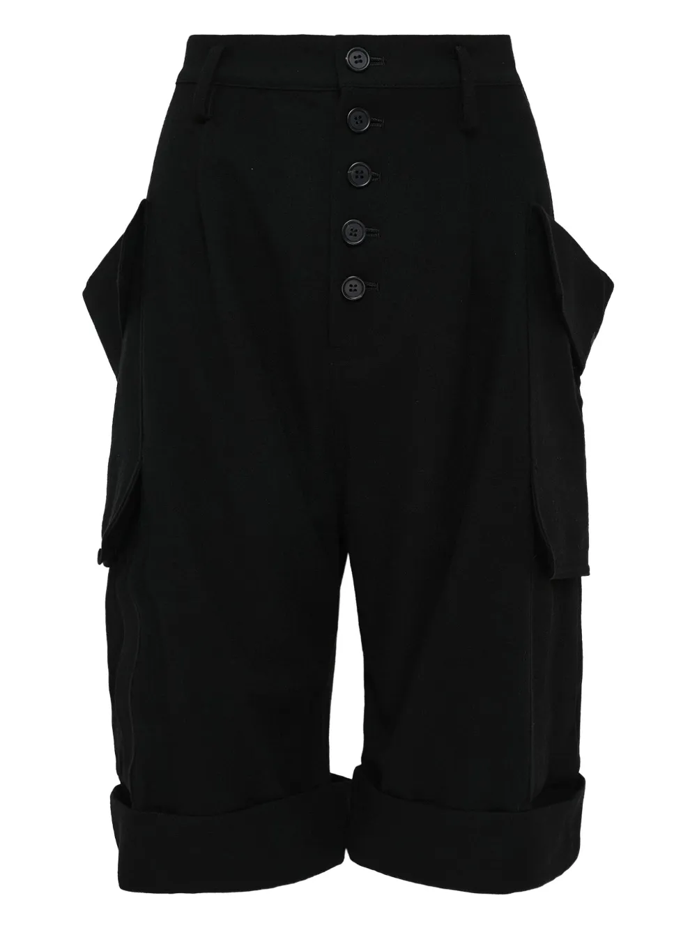 Карго-шорты на пуговицах Yohji Yamamoto, черный
Карго-шорты на пуговицах Yohji Yamamoto, черный