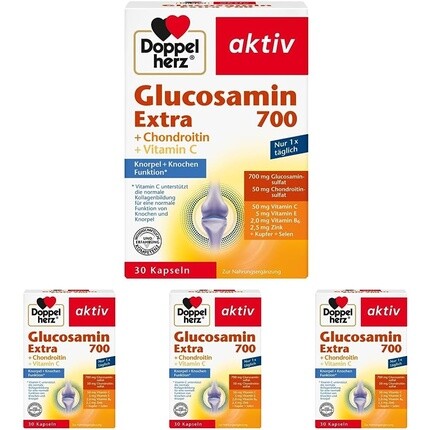 Doppelherz Glucosamine 700 Extra с хондроитином - с витамином С для нормальной функции хрящей и костей - 30 таблеток
Doppelherz Glucosamine 700 Extra с хондроитином - с витамином С для нормальной функции хрящей и костей - 30 таблеток