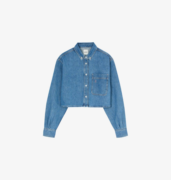 Джинсовая рубашка с длинными рукавами и нагрудным карманом Sandro, синий 
Джинсовая рубашка с длинными рукавами и нагрудным карманом Sandro, синий