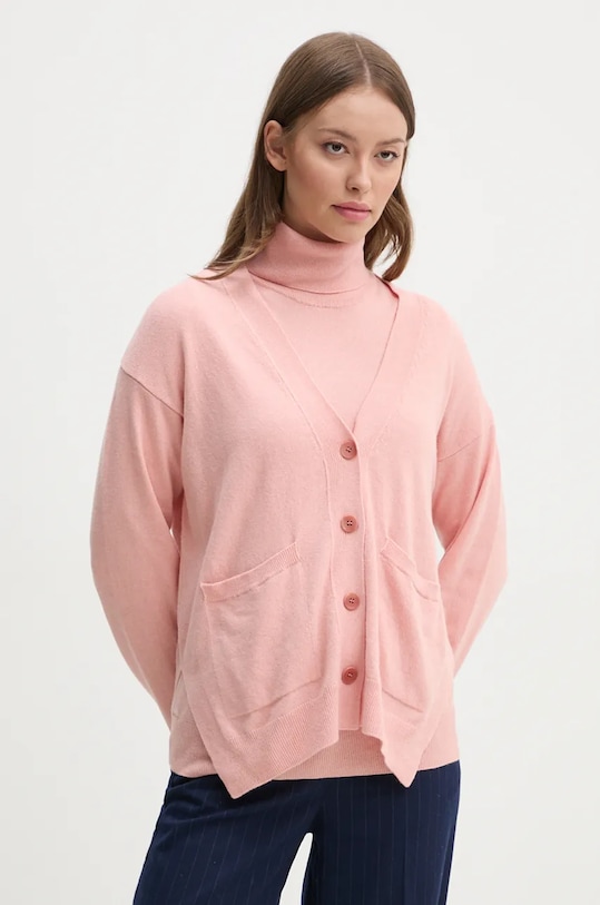 Кардиган с добавлением кашемира Sisley, оранжевый 
Кардиган с добавлением кашемира Sisley, оранжевый