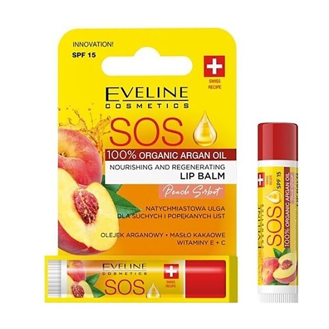 Питательный и восстанавливающий бальзам для губ с персиковым сорбетом Sos Eveline, 4,5 гр
Питательный и восстанавливающий бальзам для губ с персиковым сорбетом Sos Eveline, 4,5 гр
