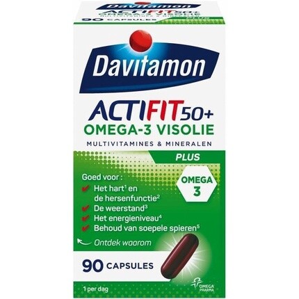 Davitamon Actifit 50+ Omega3 Fish Oil - Мультивитамины для людей старше 50 лет - 90 капсул - Добавка
Davitamon Actifit 50+ Omega3 Fish Oil - Мультивитамины для людей старше 50 лет - 90 капсул - Добавка