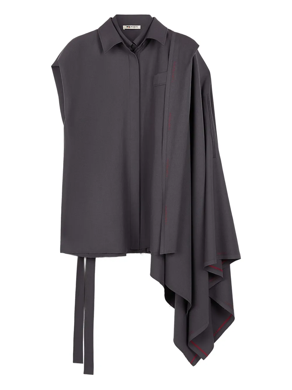 Шерстяная рубашка с драпированными плечами Ports 1961, серый
Шерстяная рубашка с драпированными плечами Ports 1961, серый