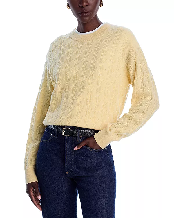 Кашемировый свитер с круглым вырезом в университетском стиле с кабельным рисунком Guest In Residence, желтый
Кашемировый свитер с круглым вырезом в университетском стиле с кабельным рисунком Guest In Residence, желтый