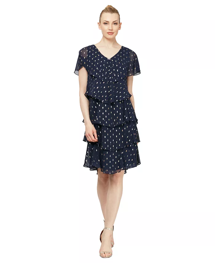 Миниатюрное многоярусное платье с металлическим принтом SL Fashions, синий
Миниатюрное многоярусное платье с металлическим принтом SL Fashions, синий