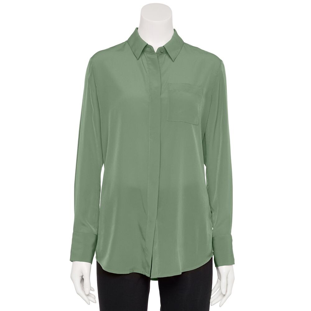 Женская рубашка из атласа с адаптивной драпировкой и магнитной застежкой Nine West с длинным рукавом, цвет Camden Green
Женская рубашка из атласа с адаптивной драпировкой и магнитной застежкой Nine West с длинным рукавом, цвет Camden Green