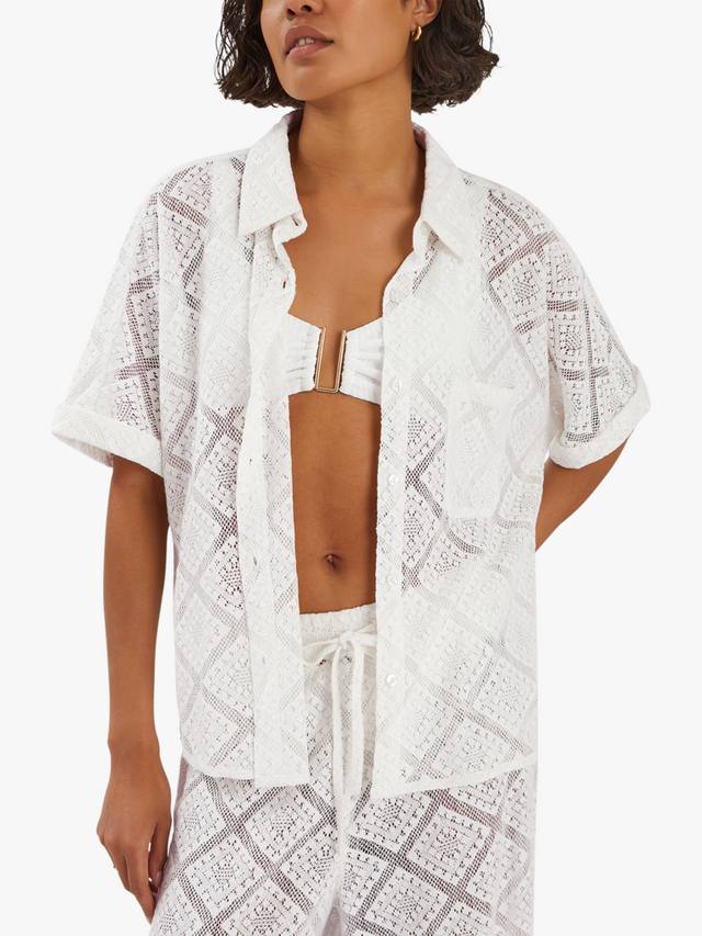 Рубашка с плиссированными кружевными вставками Accessorize, Ivory
Рубашка с плиссированными кружевными вставками Accessorize, Ivory