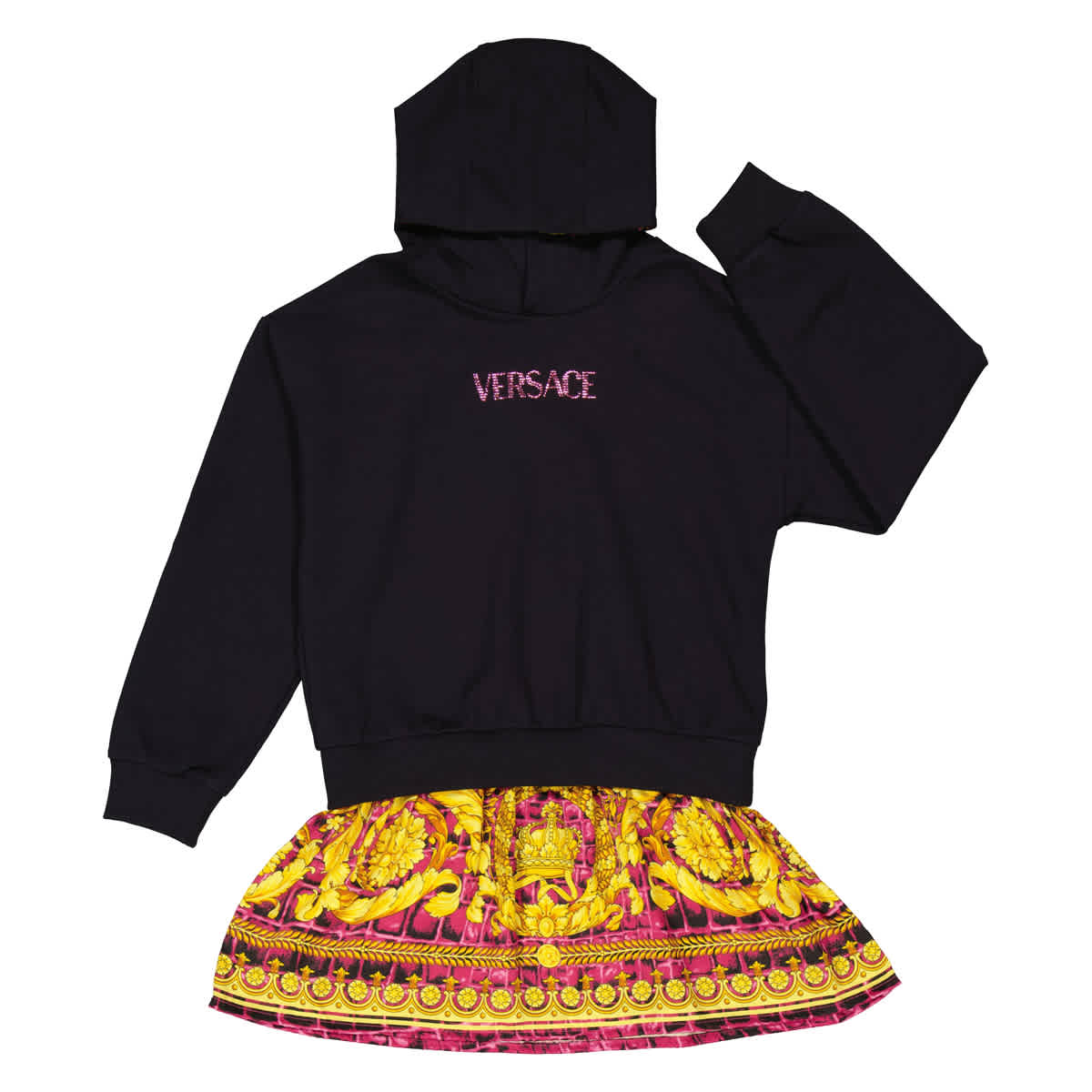 Молодежное платье Versace Kids с капюшоном и принтом Barocco Young Versace, черный
Молодежное платье Versace Kids с капюшоном и принтом Barocco Young Versace, черный