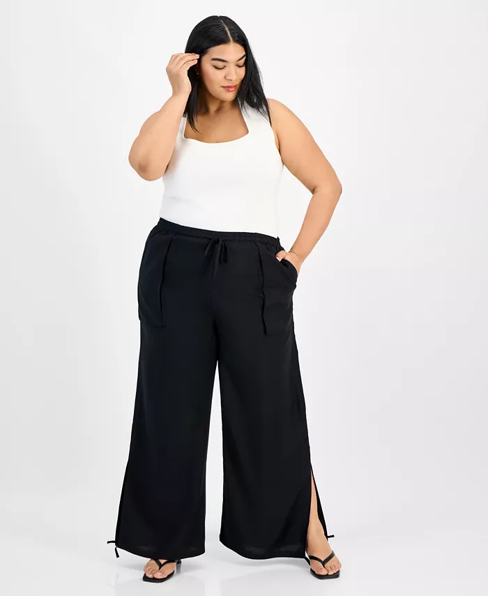 Модные льняные брюки с разрезом по низу больших размеров Bar III, черный
Модные льняные брюки с разрезом по низу больших размеров Bar III, черный