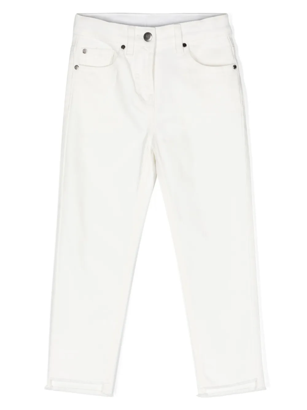 Прямые джинсы средней посадки Stella McCartney Kids, белый 
Прямые джинсы средней посадки Stella McCartney Kids, белый