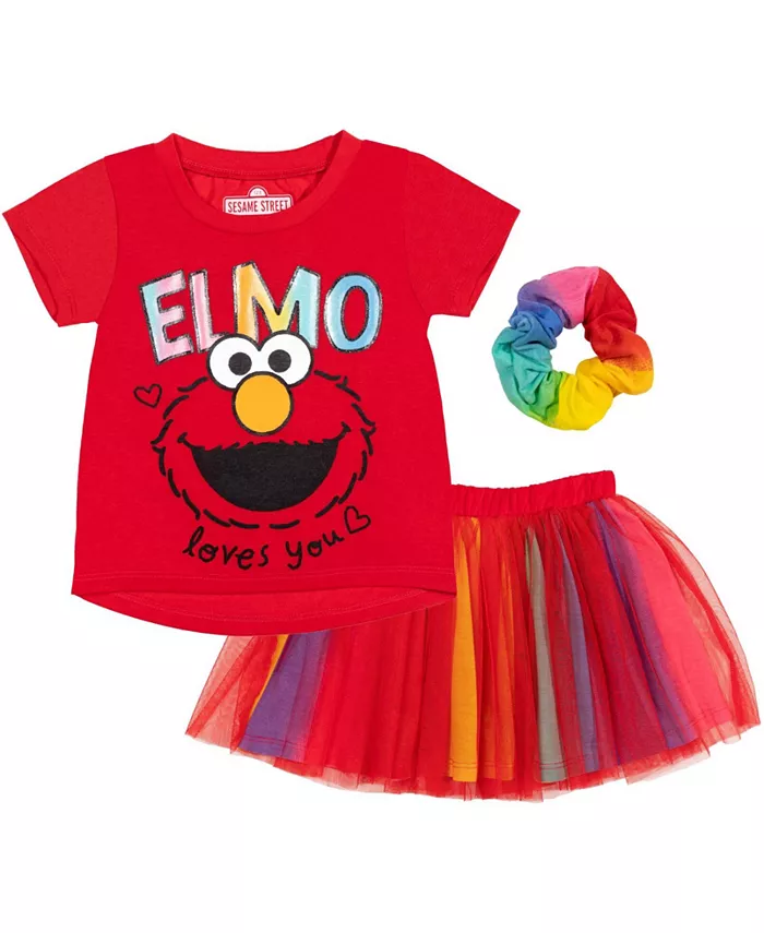 Комплект одежды для девочек из 3 предметов: футболка Elmo Abby Cadabby, юбка-пачка и резинка для волос Sesame Street, красный
Комплект одежды для девочек из 3 предметов: футболка Elmo Abby Cadabby, юбка-пачка и резинка для волос Sesame Street, красный