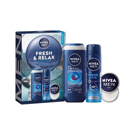 Подарочный набор средств по уходу за кожей для мужчин Men Fresh & Relax Nivea
Подарочный набор средств по уходу за кожей для мужчин Men Fresh & Relax Nivea