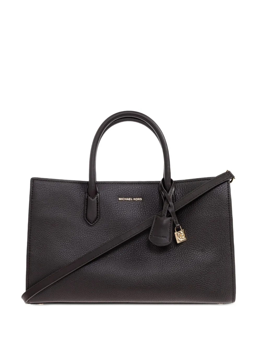 Кожаная сумка-тоут Scarlett среднего размера с узлом на ручке Michael Michael Kors, черный
Кожаная сумка-тоут Scarlett среднего размера с узлом на ручке Michael Michael Kors, черный