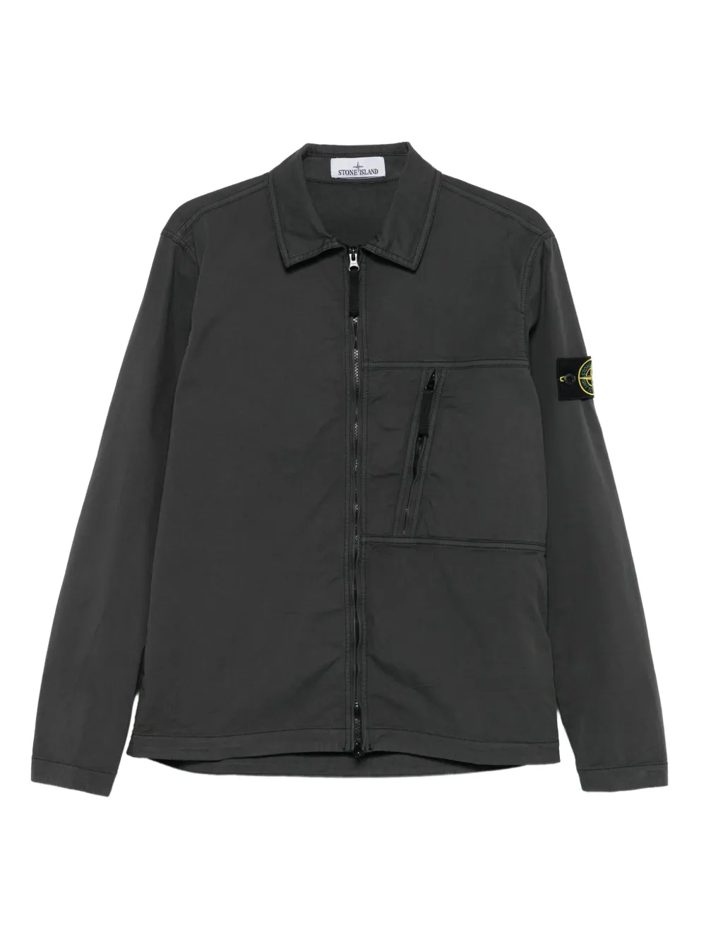 Куртка с карманом на молнии Stone Island, серый 
Куртка с карманом на молнии Stone Island, серый