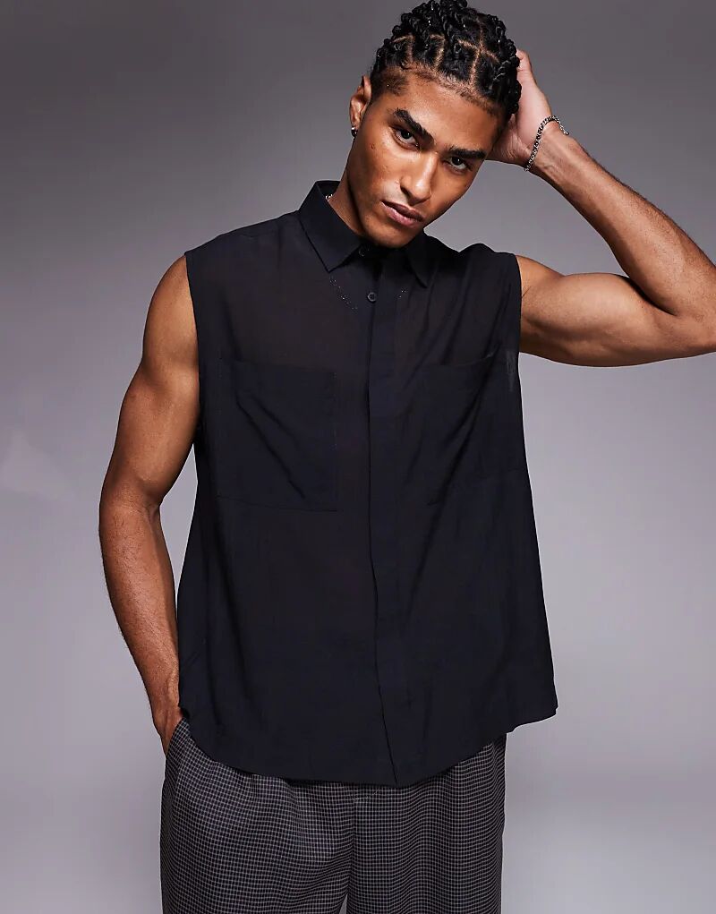 Рубашка без рукавов ASOS DESIGN черного цвета
Рубашка без рукавов ASOS DESIGN черного цвета