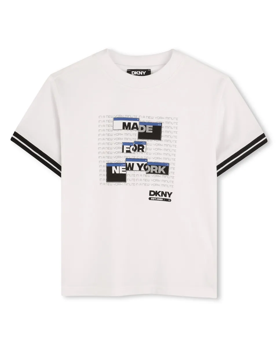 Детская хлопковая футболка DKNY, белый
Детская хлопковая футболка DKNY, белый