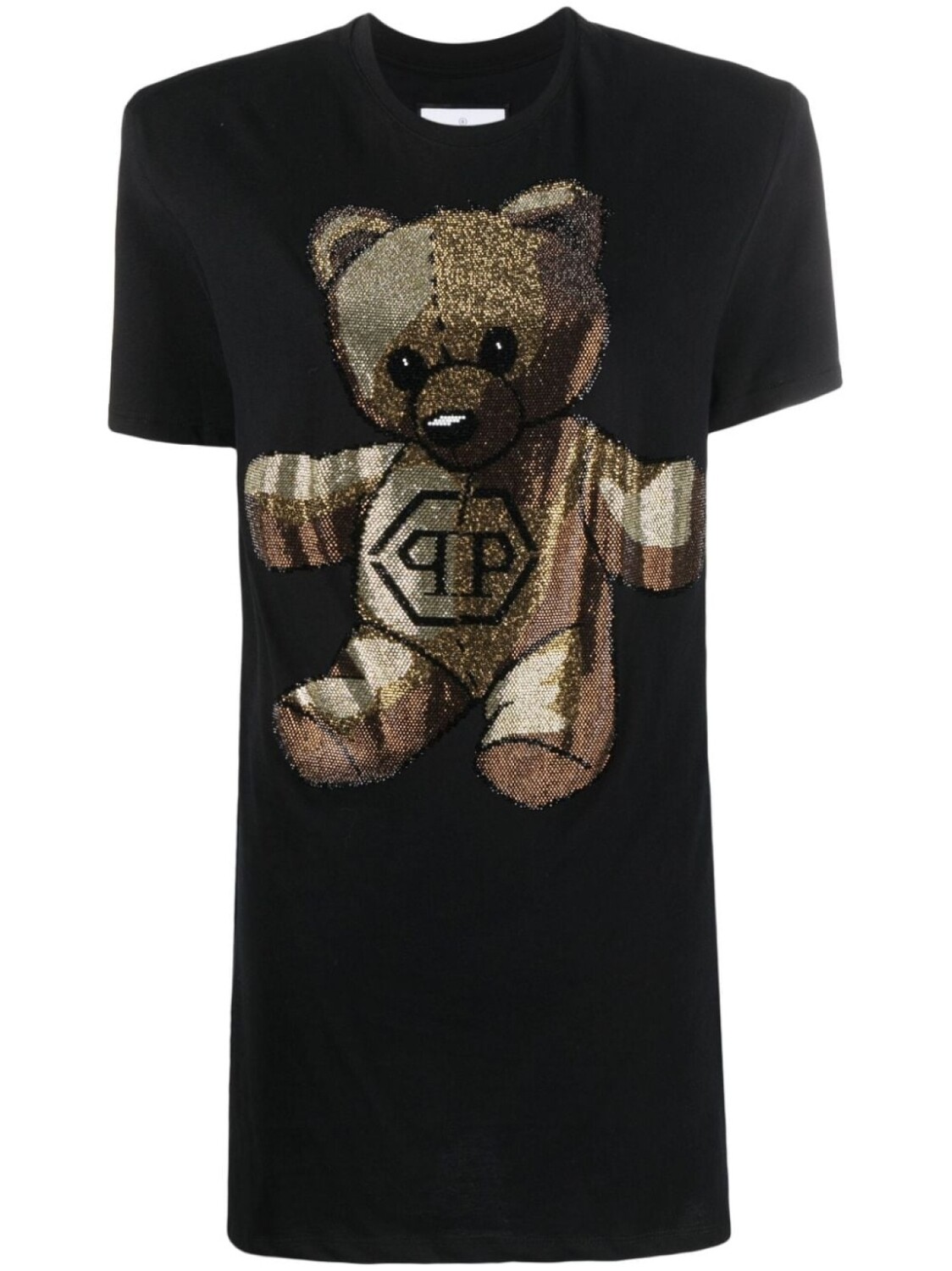 Philipp Plein платье-футболка Teddy Bear с кристаллами, черный 
Philipp Plein платье-футболка Teddy Bear с кристаллами, черный