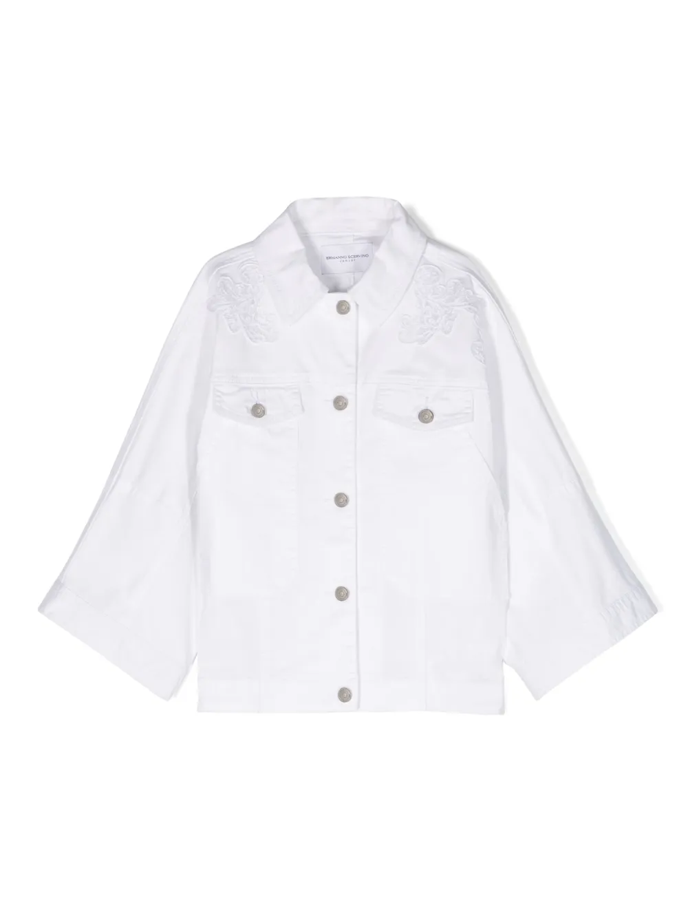 Куртка-рубашка с кружевом Ermanno Scervino Junior, белый
Куртка-рубашка с кружевом Ermanno Scervino Junior, белый