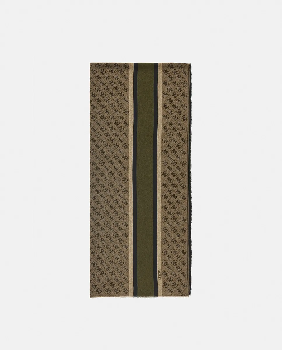 Варшавский мужской шарф с логотипом Guess, цвет Verde Militar 
Варшавский мужской шарф с логотипом Guess, цвет Verde Militar