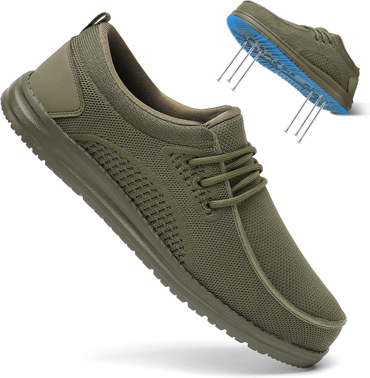 Мужские слипоны с защищенным стальным носком VikoViren, противоскользящие, проколоустойчивые, неразрушимые, легкие, комфортные строительные кроссовки, зеленый
Мужские слипоны с защищенным стальным носком VikoViren, противоскользящие, проколоустойчивые, неразрушимые, легкие, комфортные строительные кроссовки, зеленый