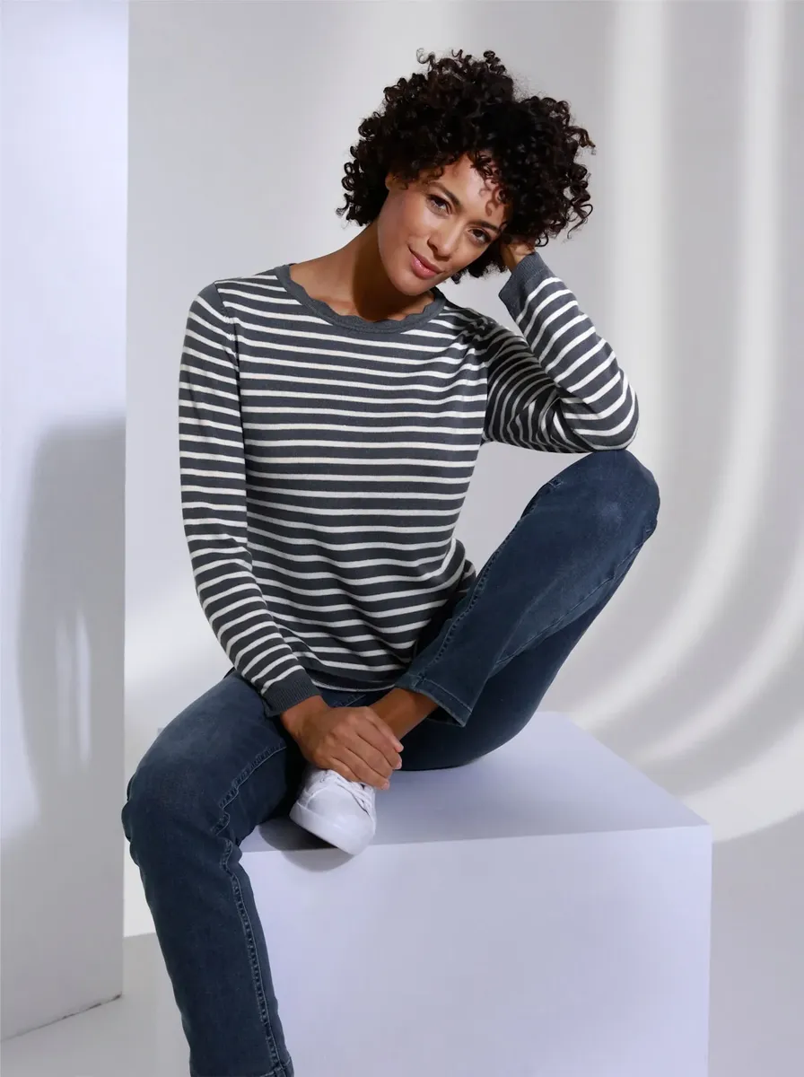 CREATION L PREMIUM вязаный свитер "Вискоза Мериносовый Джемпер", цвет Rauchblau-Ecru-Geringelt
CREATION L PREMIUM вязаный свитер "Вискоза Мериносовый Джемпер", цвет Rauchblau-Ecru-Geringelt