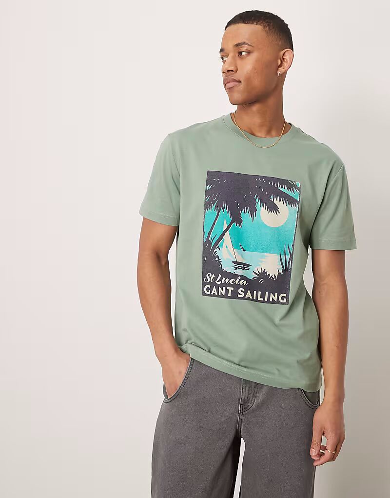Футболка GANT St Lucia с принтом парусного спорта светло-зеленого цвета
Футболка GANT St Lucia с принтом парусного спорта светло-зеленого цвета