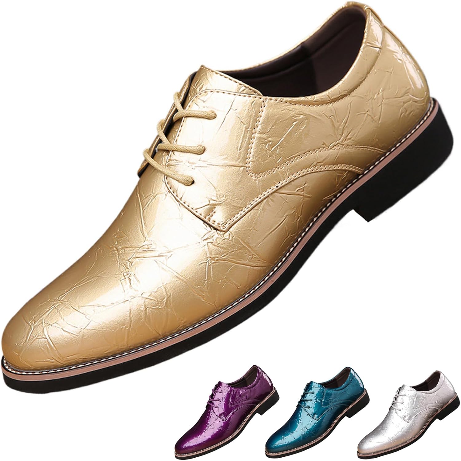 Мужские классические кожаные туфли-оксфорды на шнуровке, деловые, модные, удобные, с заостренным носком, невысоким каблуком, дерби, для свадьбы, вечеринки, выпускного или с сюртуком Wyuetra, золотой
Мужские классические кожаные туфли-оксфорды на шнуровке, деловые, модные, удобные, с заостренным носком, невысоким каблуком, дерби, для свадьбы, вечеринки, выпускного или с сюртуком Wyuetra, золотой