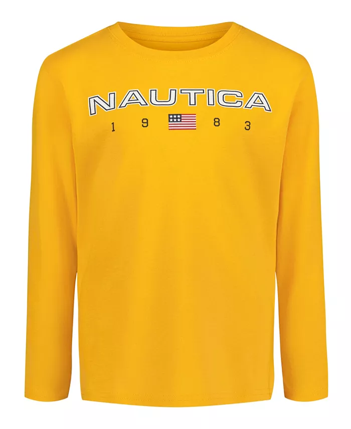 Мальчиковая футболка с длинным рукавом 2T-7 с дизайном флага США Nautica, желтый
Мальчиковая футболка с длинным рукавом 2T-7 с дизайном флага США Nautica, желтый