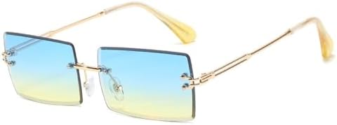 Модные прямоугольные солнцезащитные очки без оправы для женщин, солнцезащитные очки с градиентным переходом для мужчин, защита от УФ-излучения UV400 MTZJH, Blue Yellow
Модные прямоугольные солнцезащитные очки без оправы для женщин, солнцезащитные очки с градиентным переходом для мужчин, защита от УФ-излучения UV400 MTZJH, Blue Yellow