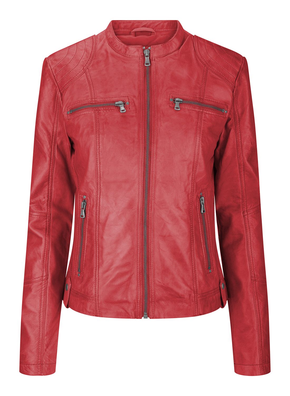 Куртка в байкерском стиле из натуральной кожи Slim Fit с мягкой молнией TruClothing, красный
Куртка в байкерском стиле из натуральной кожи Slim Fit с мягкой молнией TruClothing, красный