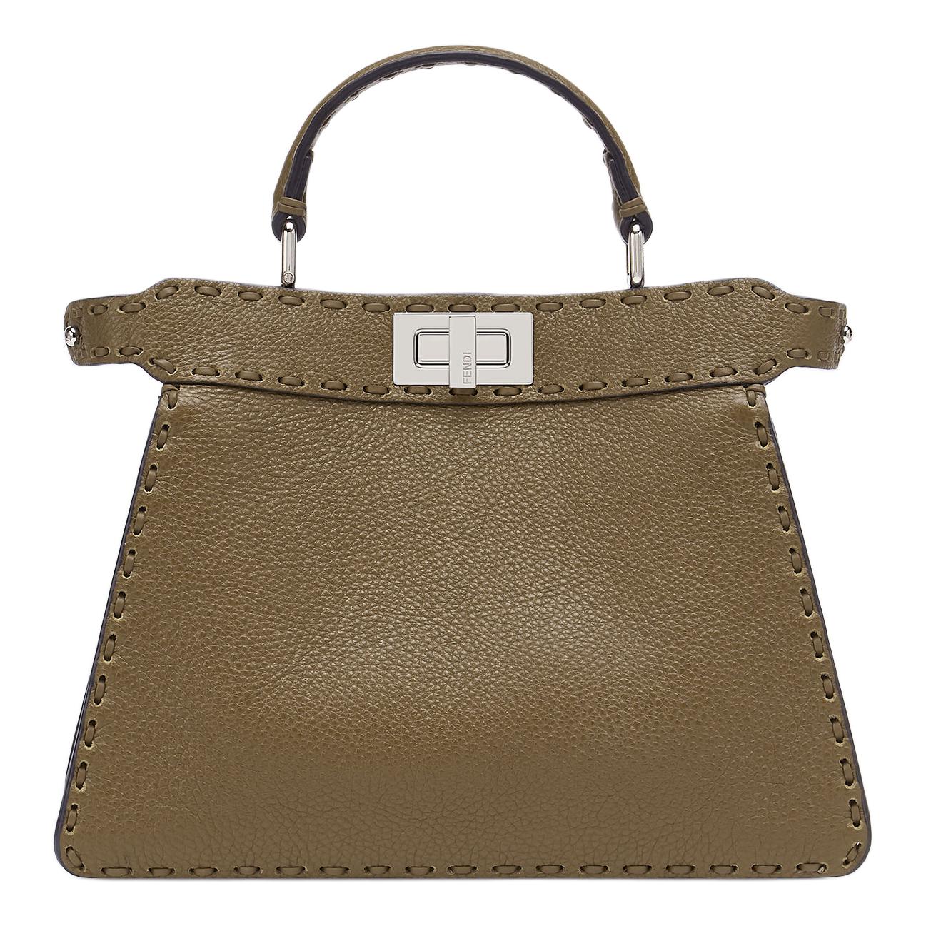 Fendi Женская сумка через плечо Peekaboo ISeeU из телячьей кожи, темно-зеленая, маленькая
Fendi Женская сумка через плечо Peekaboo ISeeU из телячьей кожи, темно-зеленая, маленькая