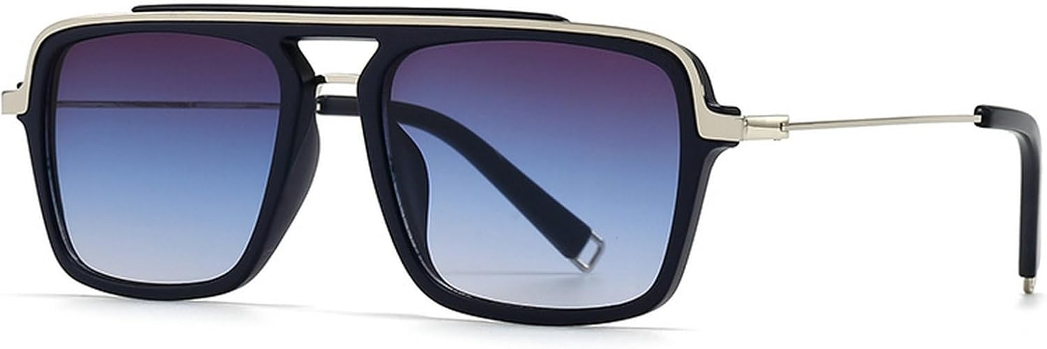Ретро-солнцезащитные очки с двойной перемычкой квадратной формы для женщин, градиентные линзы, защита от УФ-излучения UV400, модные мужские солнцезащитные очки-пилот mincl, Blue
Ретро-солнцезащитные очки с двойной перемычкой квадратной формы для женщин, градиентные линзы, защита от УФ-излучения UV400, модные мужские солнцезащитные очки-пилот mincl, Blue