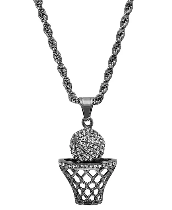 Мужская подвеска в виде баскетбольного кольца из нержавеющей стали с покрытием из 18-каратного золота и имитацией бриллианта Steeltime, black
Мужская подвеска в виде баскетбольного кольца из нержавеющей стали с покрытием из 18-каратного золота и имитацией бриллианта Steeltime, black