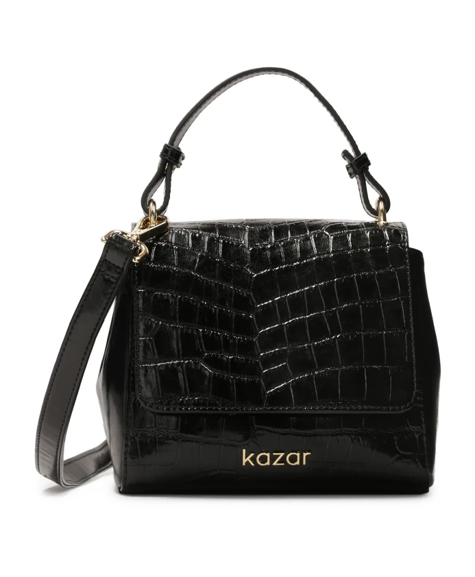 Сумочка с ручкой, украшенной рельефным узором Kazar, черный 
Сумочка с ручкой, украшенной рельефным узором Kazar, черный