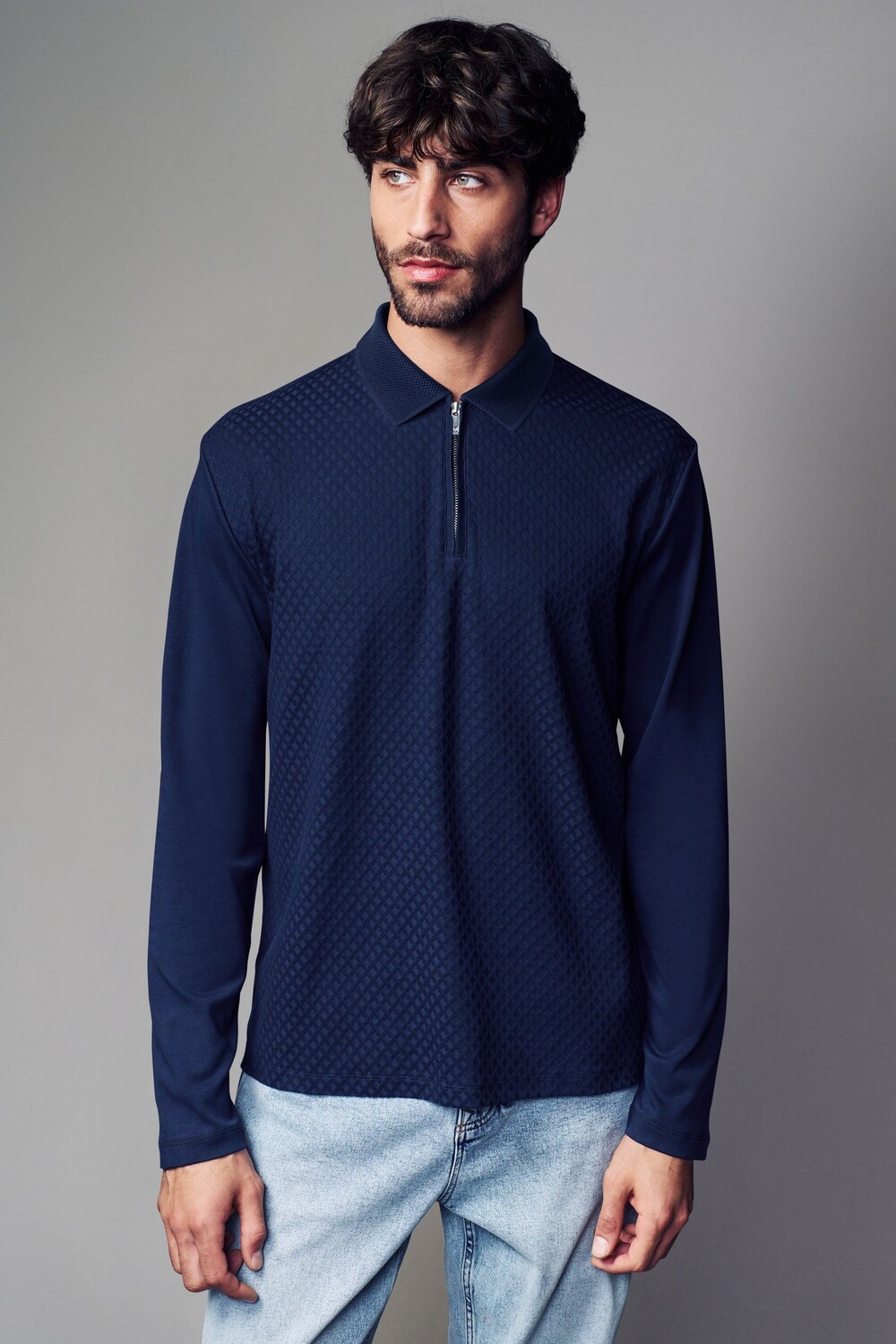 Текстурированная рубашка поло с длинными рукавами Next, синий
Текстурированная рубашка поло с длинными рукавами Next, синий