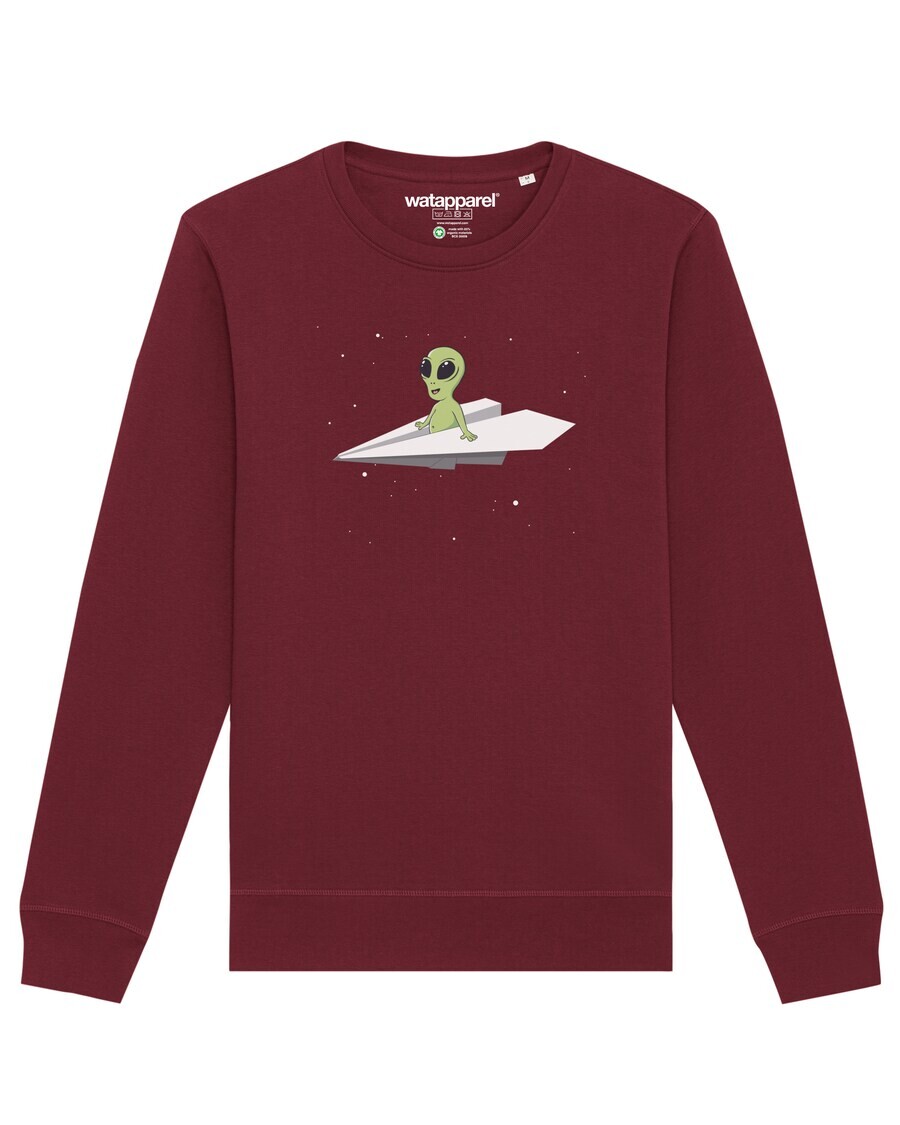 Свитер Watapparel Sweatshirt Alien on a paper plane, цвет burgundy/dark red
Свитер Watapparel Sweatshirt Alien on a paper plane, цвет burgundy/dark red