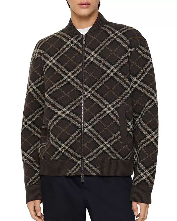 Шерстяная куртка-бомбер в клетку Burberry, коричневый
Шерстяная куртка-бомбер в клетку Burberry, коричневый