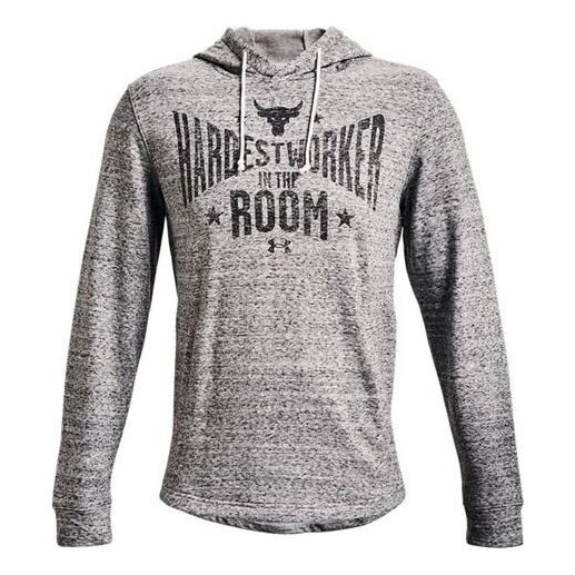 Толстовка project rock hardest worker terry hoodie 'grey' Under Armour, серый 
Толстовка project rock hardest worker terry hoodie 'grey' Under Armour, серый