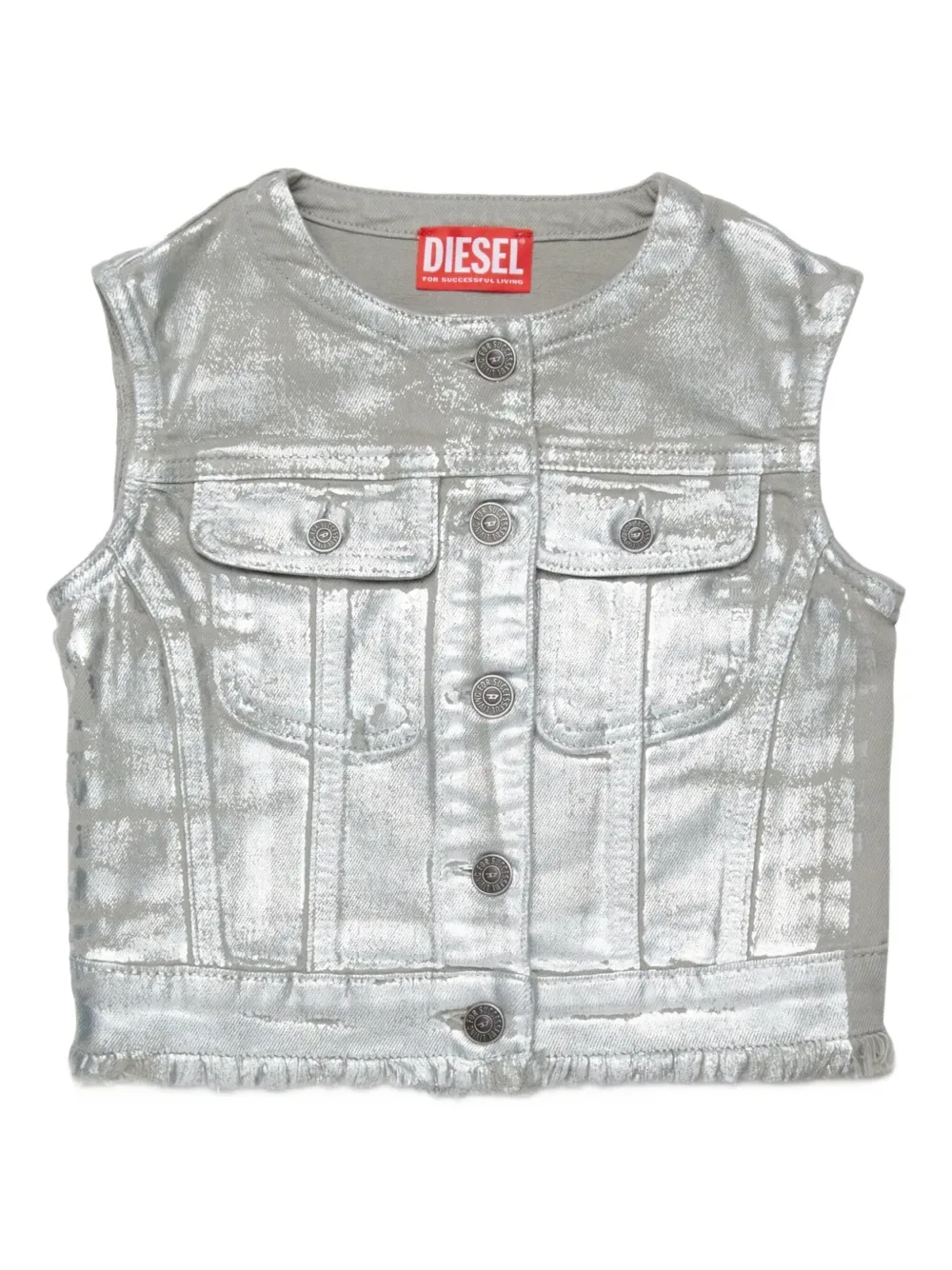 Жилет с эффектом металлик Diesel Kids, серебряный
Жилет с эффектом металлик Diesel Kids, серебряный