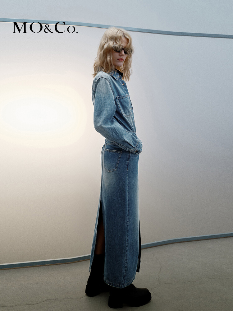 Джинсовое платье Moco с разрезами спереди, синий
Джинсовое платье Moco с разрезами спереди, синий